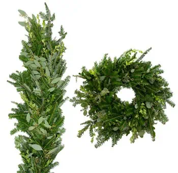 Evergreen Garland and Wreath Combo
