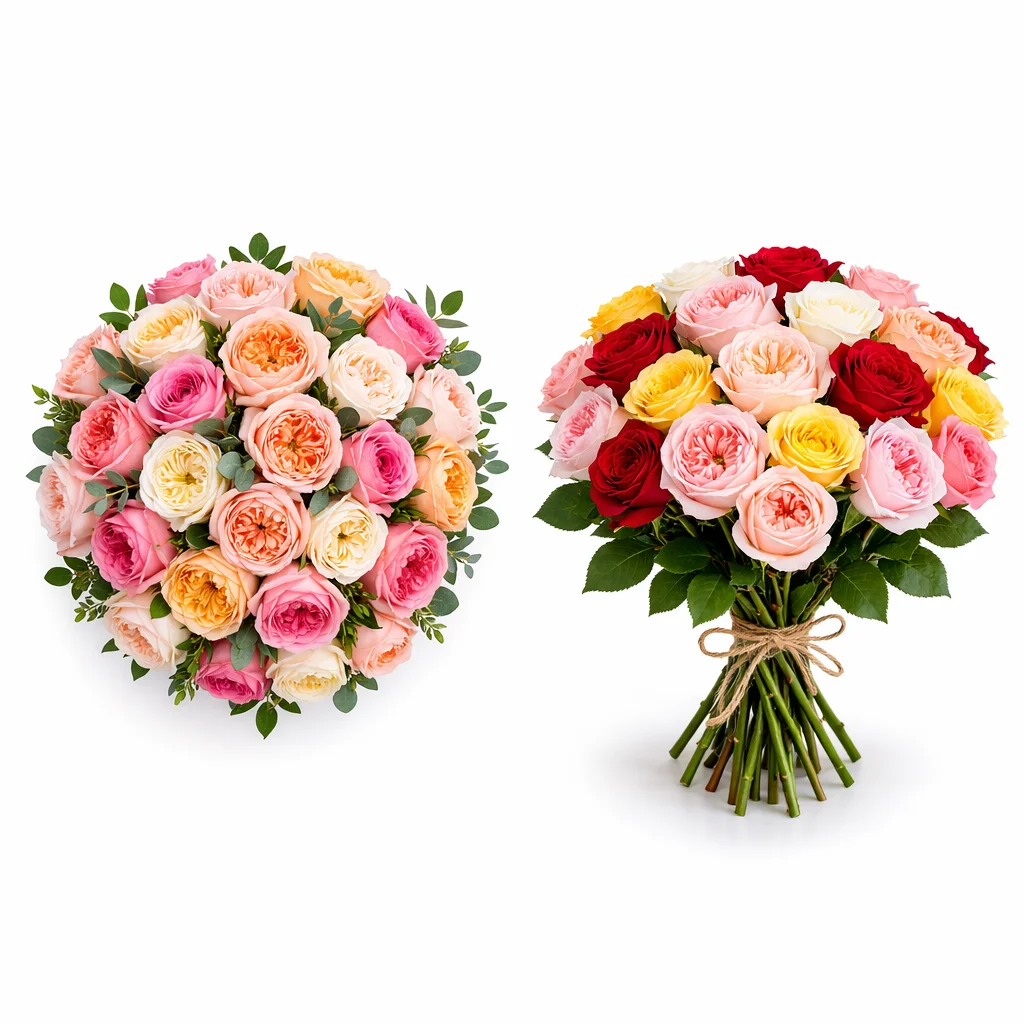 Bulk garden roses wholesale for wedding bouquets and DIY floral arrangements.