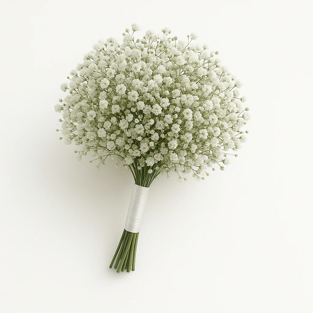 Baby’s breath wholesale bulk wedding flowers, airy filler blooms for bouquets, centerpieces and arrangements.