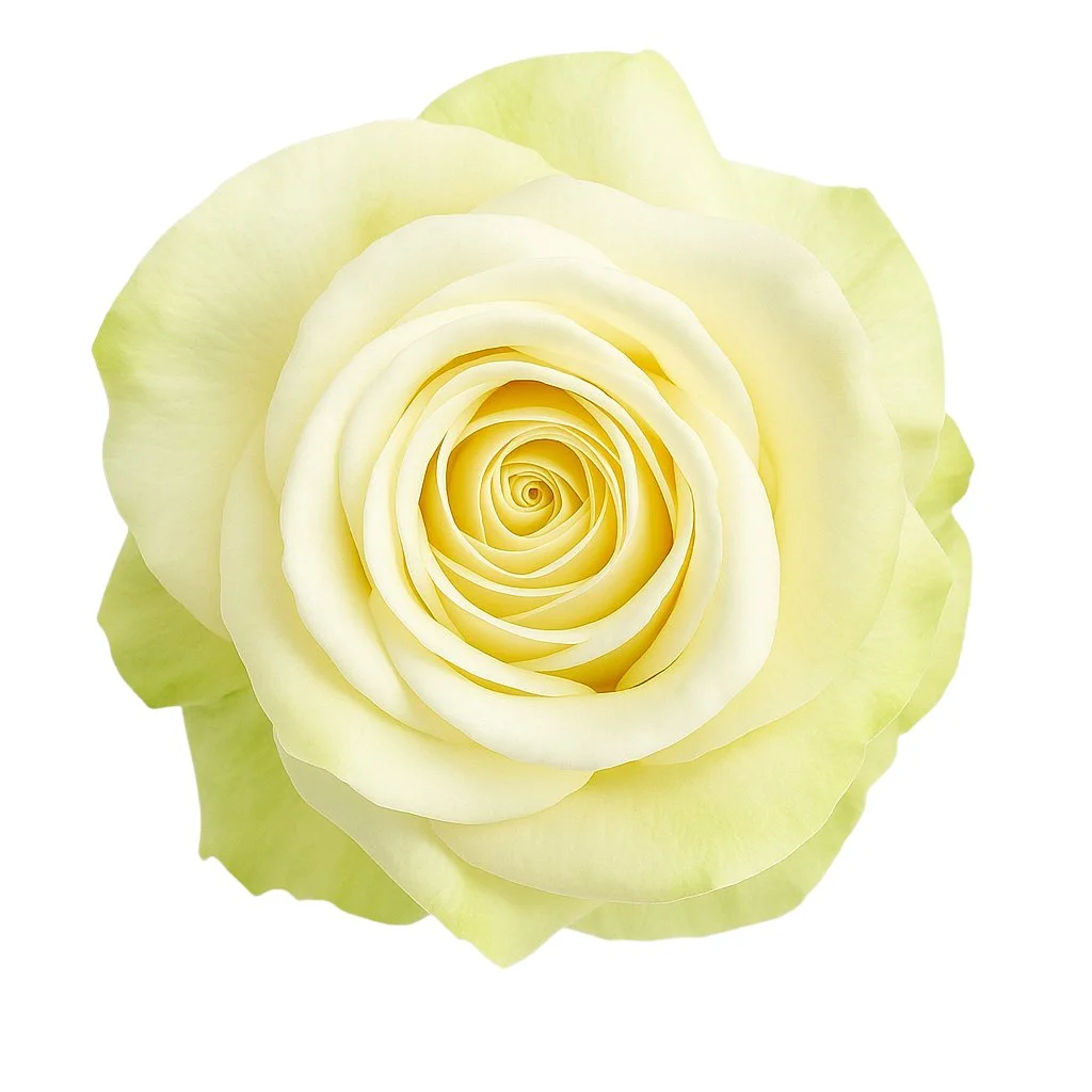 Close-up of Alba White Rose with soft, creamy white petals, perfect for wedding arrangements and elegant floral designs from Whole Blossoms.